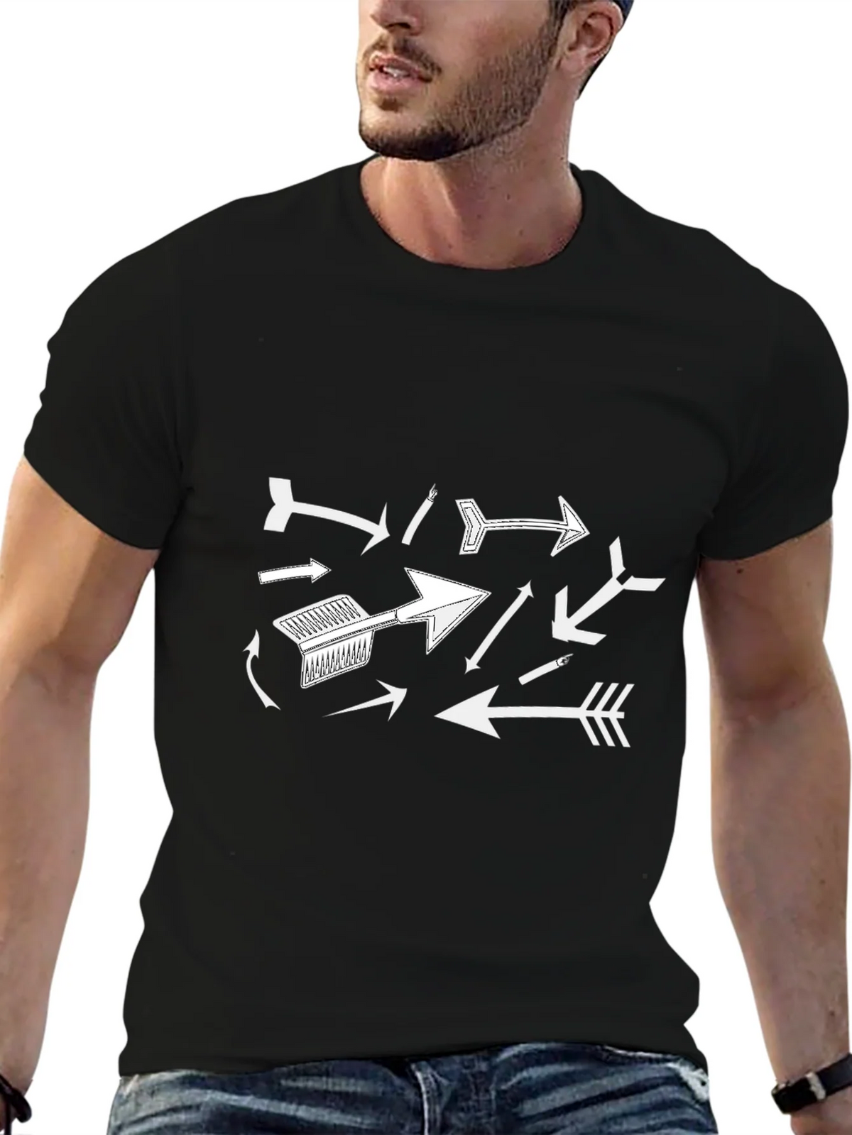 Arrow Graphic Print Black T-Shirt product image 6