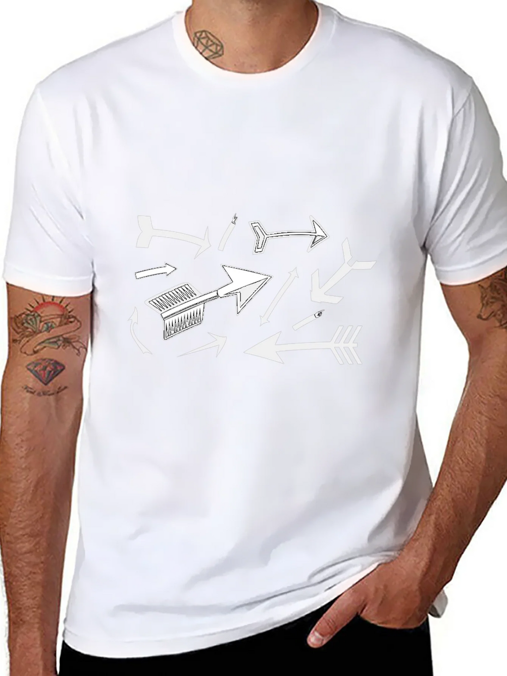 Arrow Graphic Print Black T-Shirt product image 7