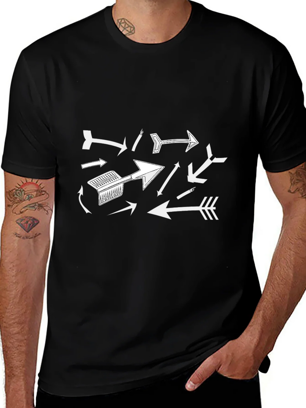 Arrow Graphic Print Black T-Shirt product image 1