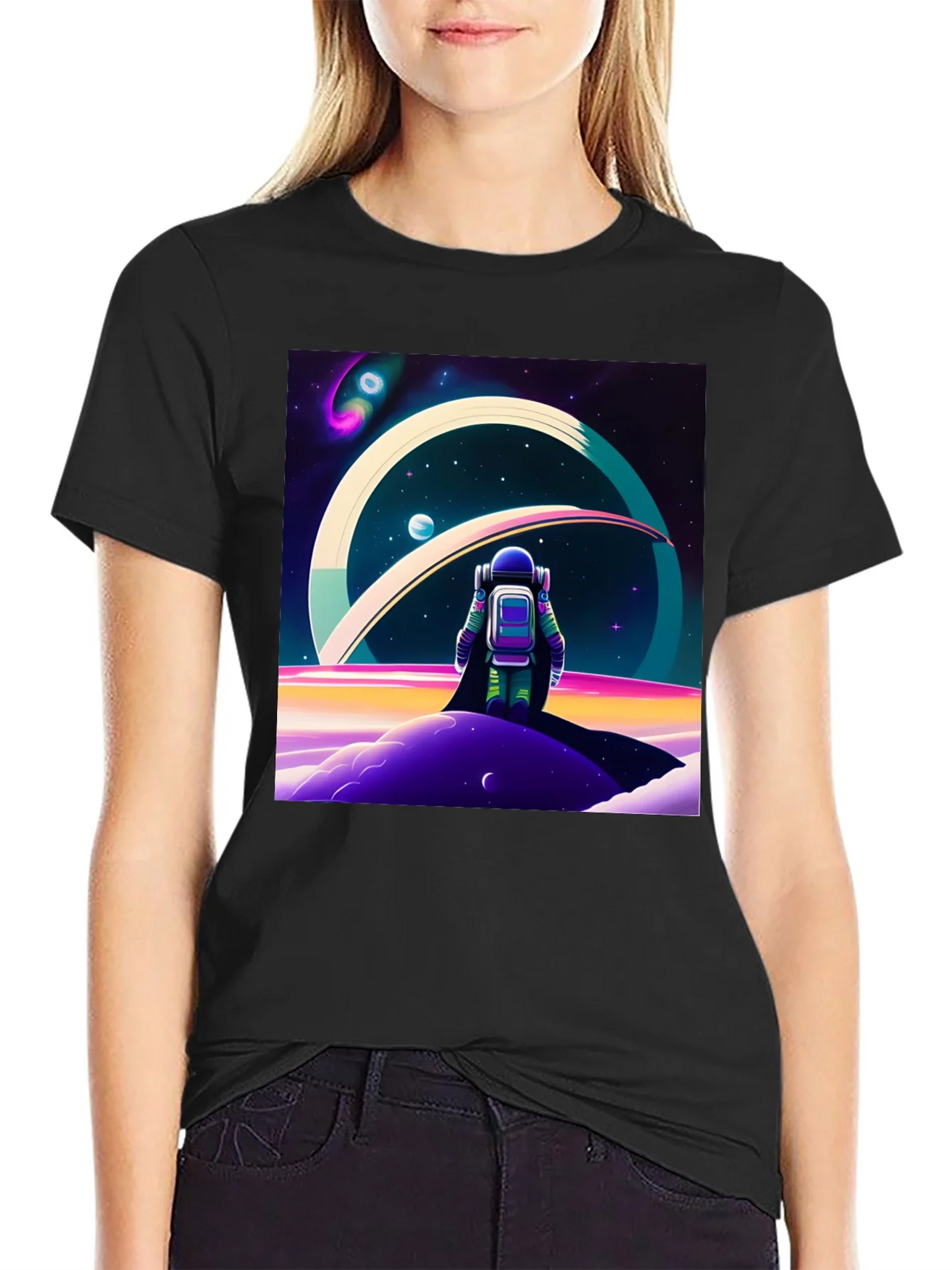 Astronaut Outer Space T-Shirt - Graphic Tee product image 2