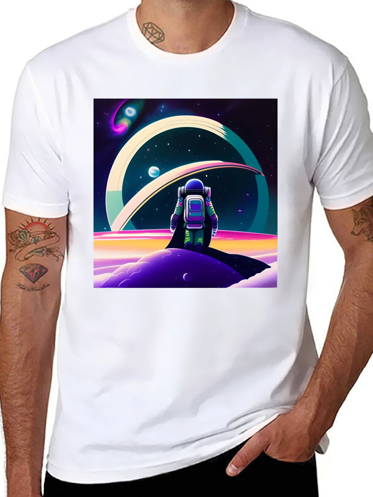 Astronaut Outer Space T-Shirt - Graphic Tee product image 7