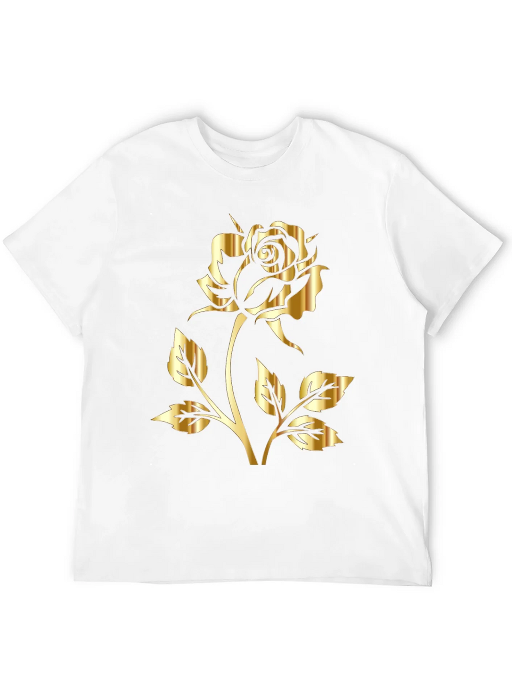 Black T-Shirt with Gold Rose Graphic Print product image 11
