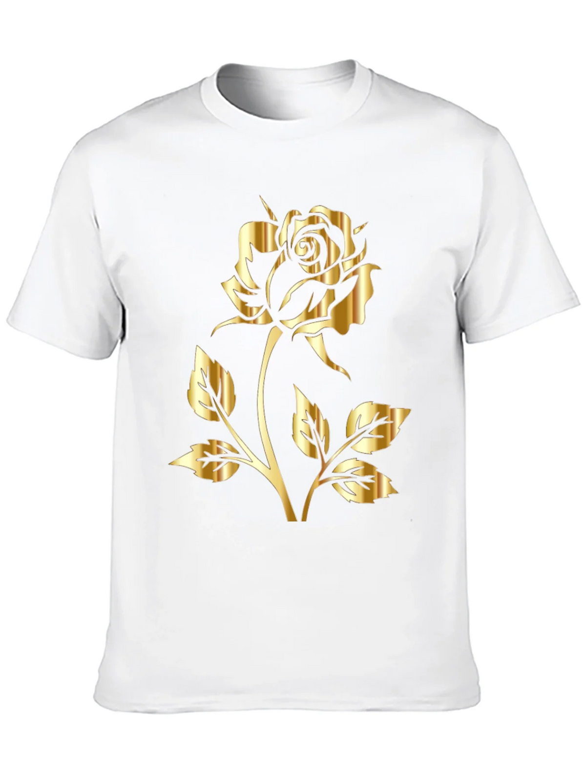 Black T-Shirt with Gold Rose Graphic Print product image 9