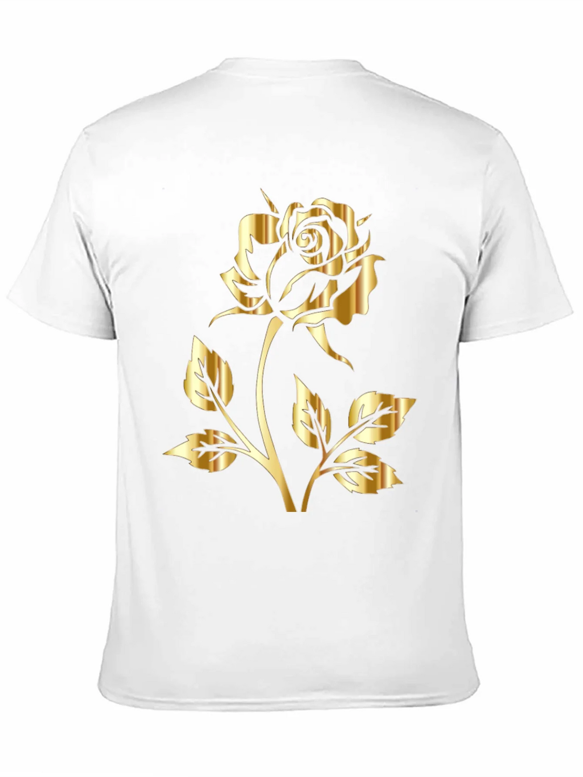 Black T-Shirt with Gold Rose Graphic Print product image 10