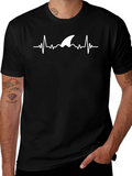 Shark Heartbeat T-Shirt - Black Cotton Tee product image 1