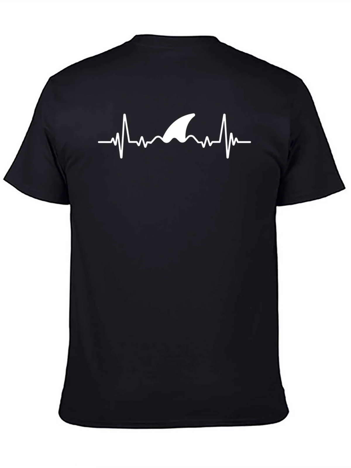 Shark Heartbeat T-Shirt - Black Cotton Tee product image 4