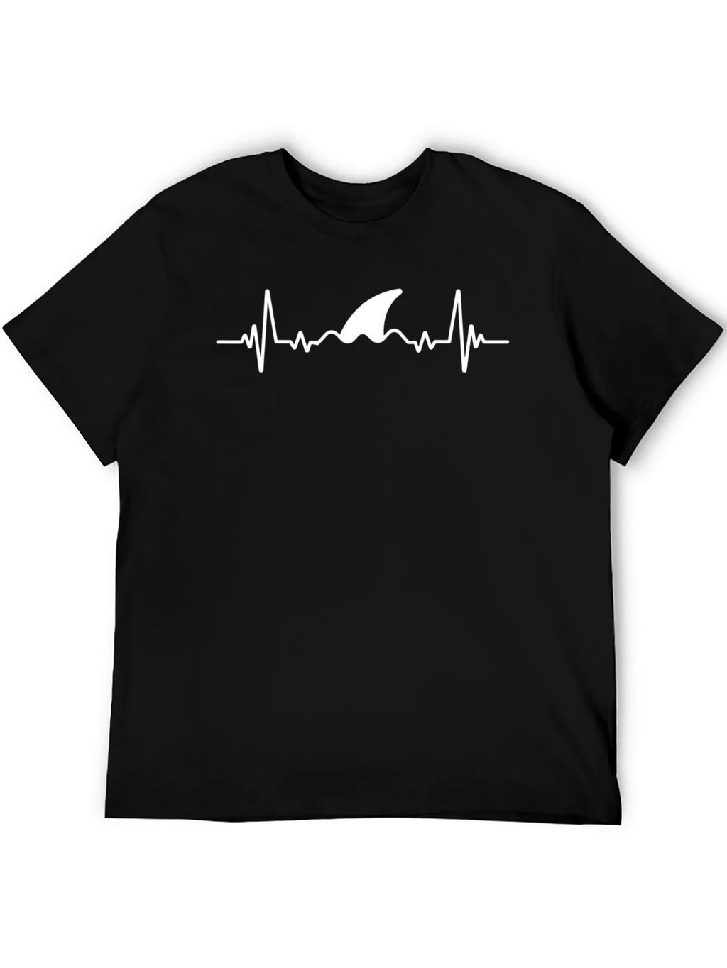 Shark Heartbeat T-Shirt - Black Cotton Tee product image 5