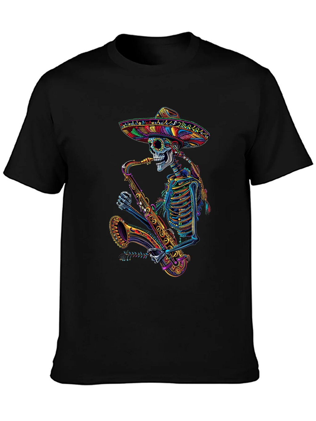 Skeleton Sax Player Graphic Tee product image 3
