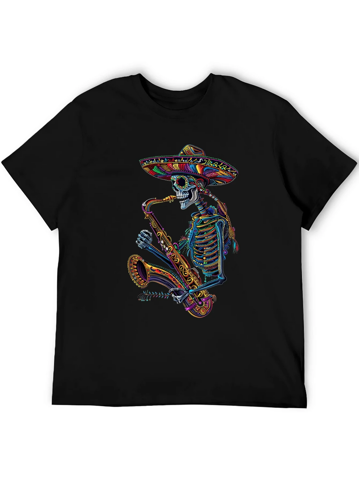 Skeleton Sax Player Graphic Tee product image 5