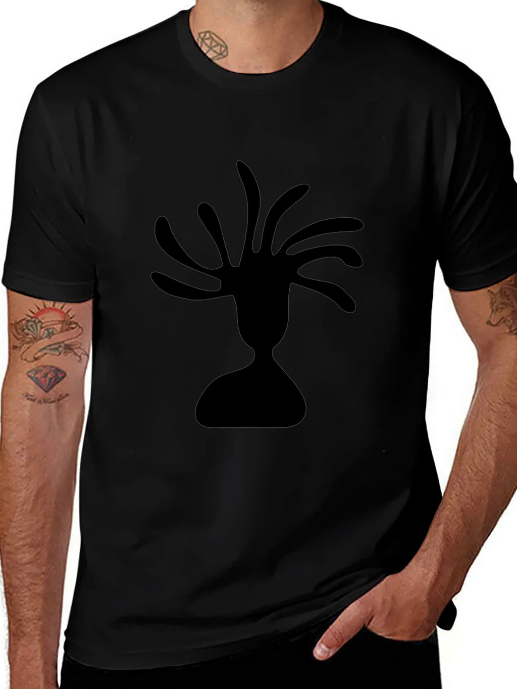 Abstract Silhouette Black Tee product image 1