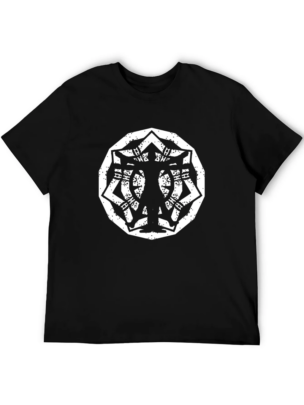 Geometric Silhouette Graphic Black T-Shirt product image 5