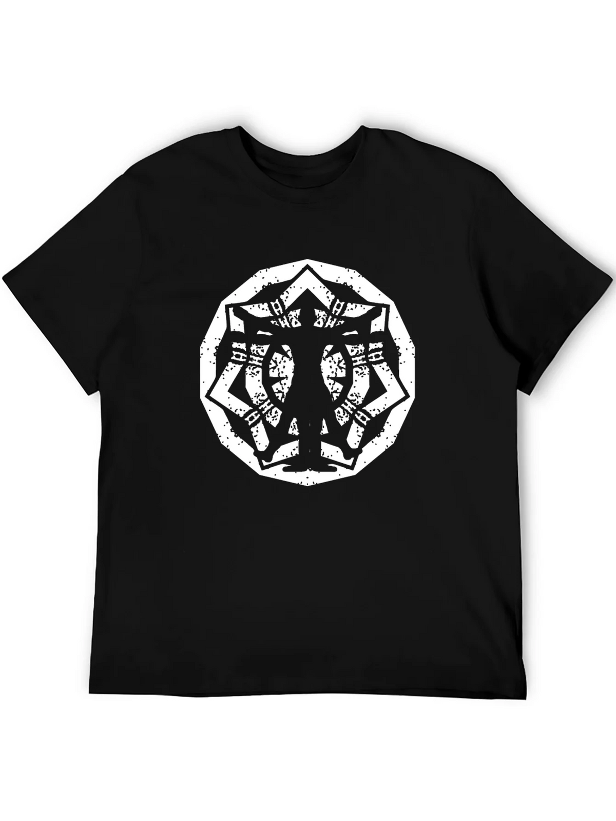 Geometric Silhouette Graphic Black T-Shirt product image 5