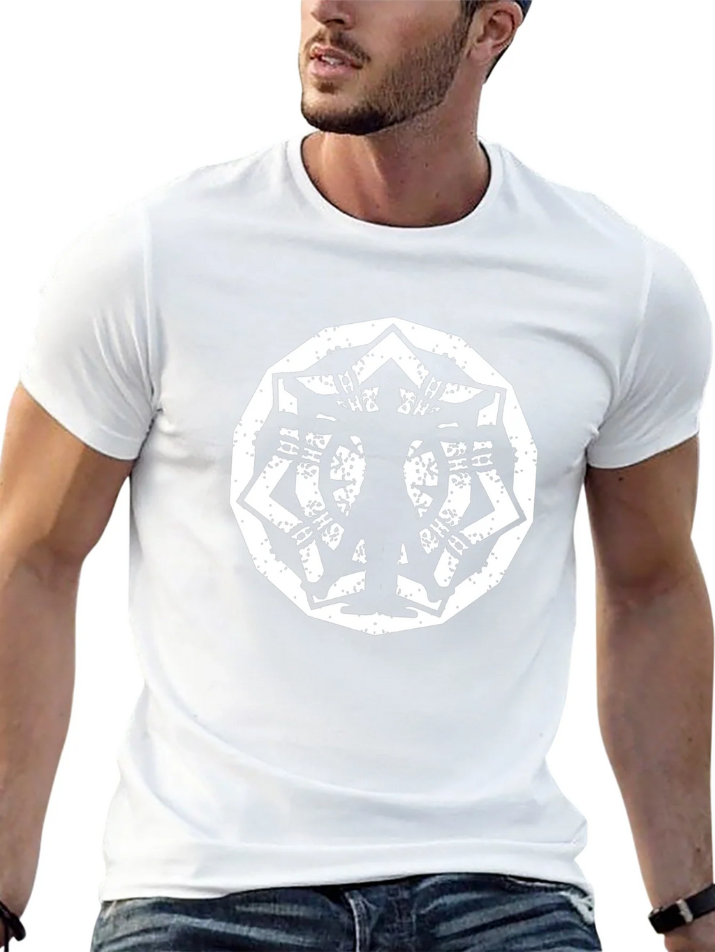 Geometric Silhouette Graphic Black T-Shirt product image 12