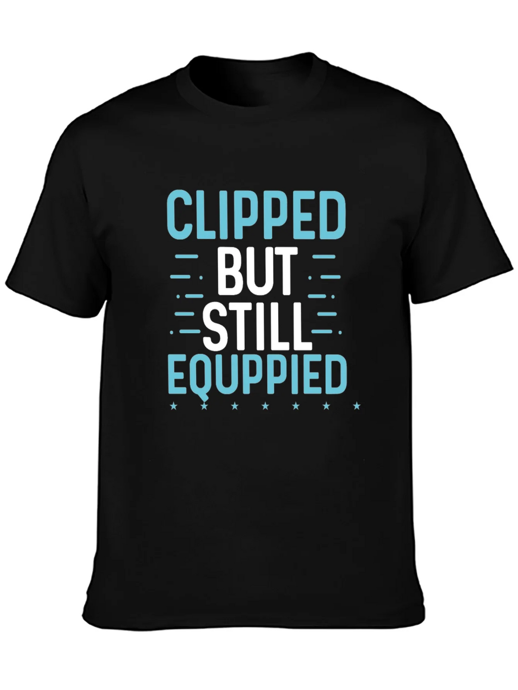 Clipped But Still Equippied Black Graphic Tee product image 3