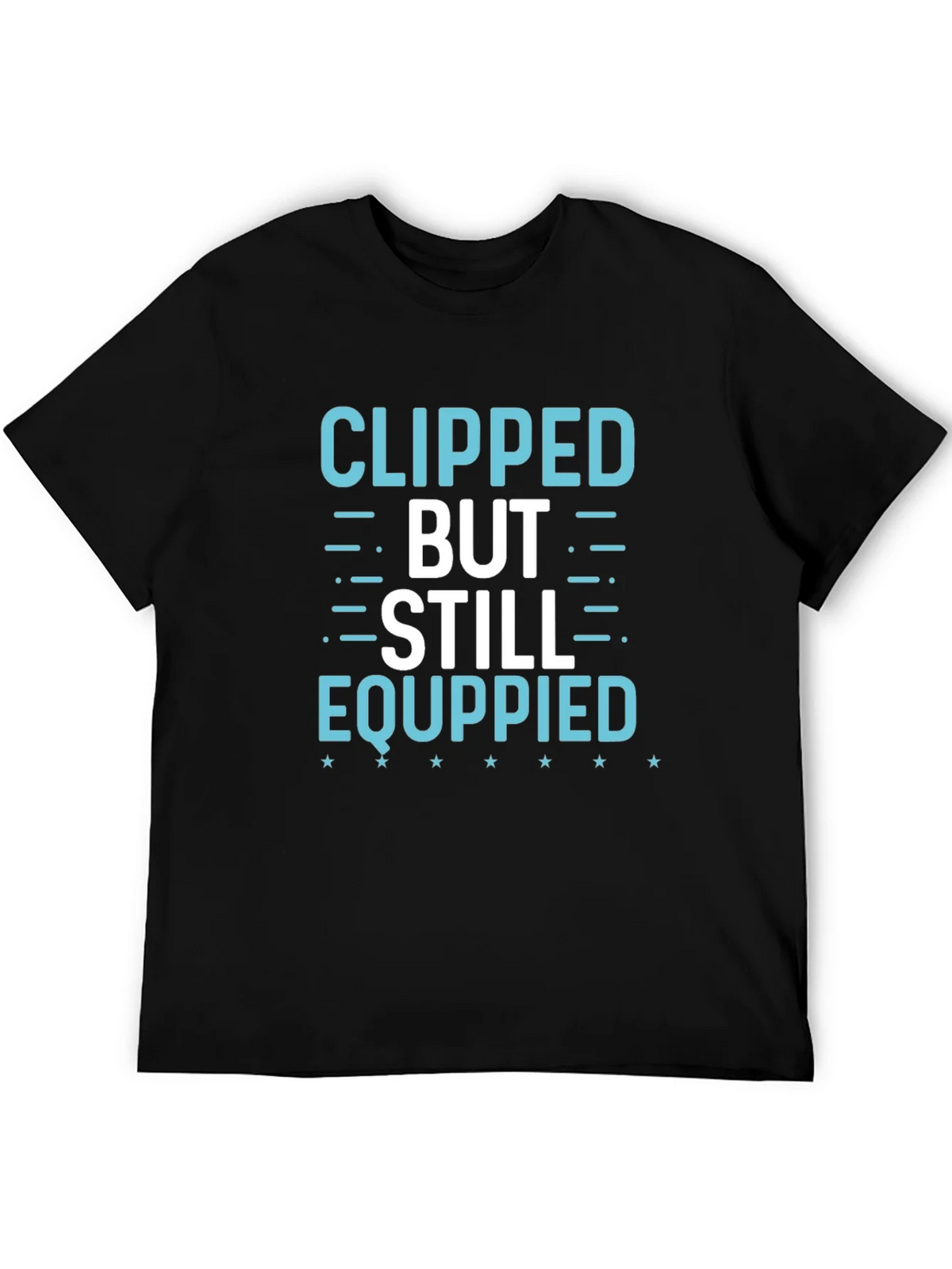 Clipped But Still Equippied Black Graphic Tee product image 5
