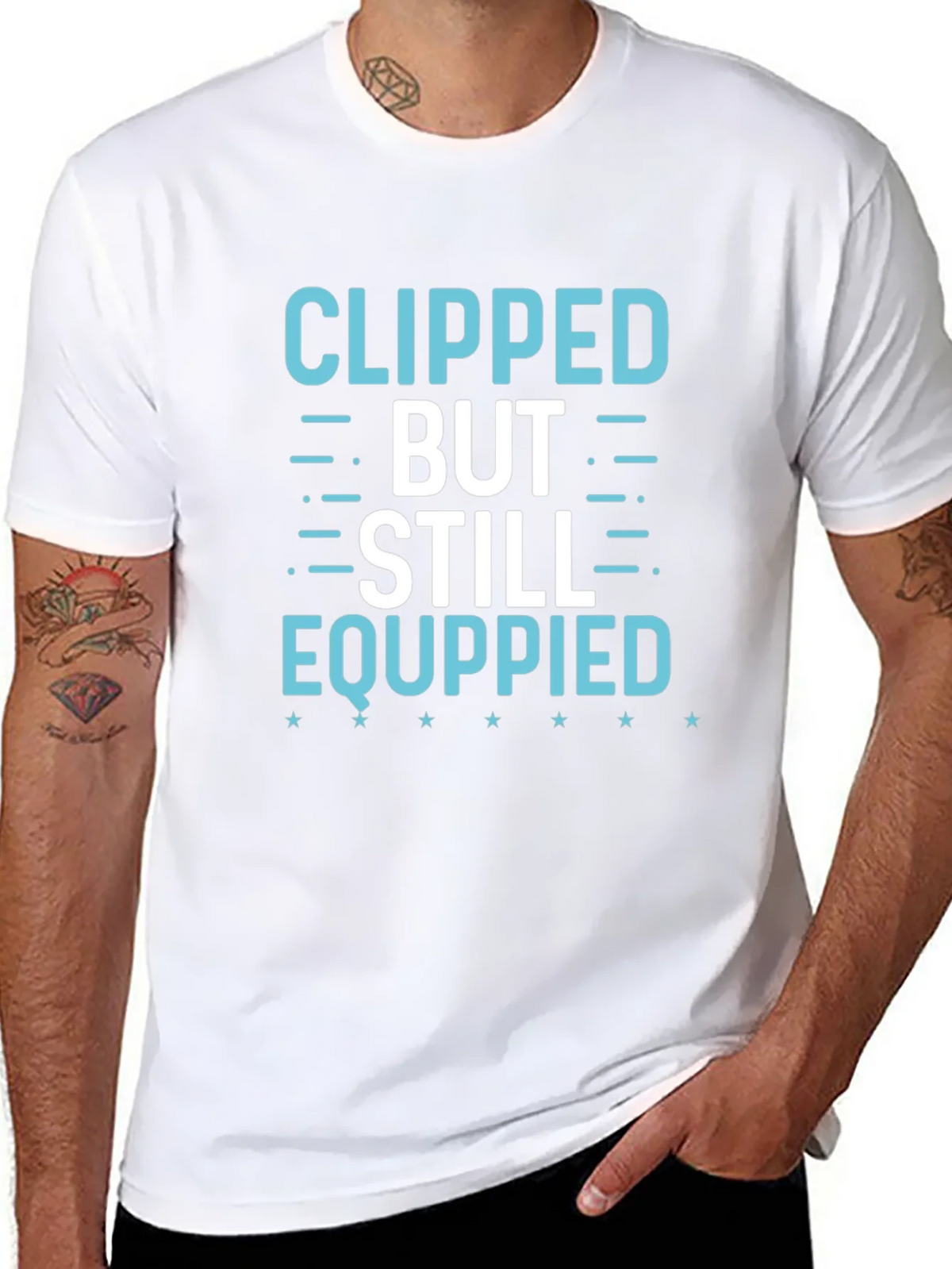 Clipped But Still Equippied Black Graphic Tee product image 7