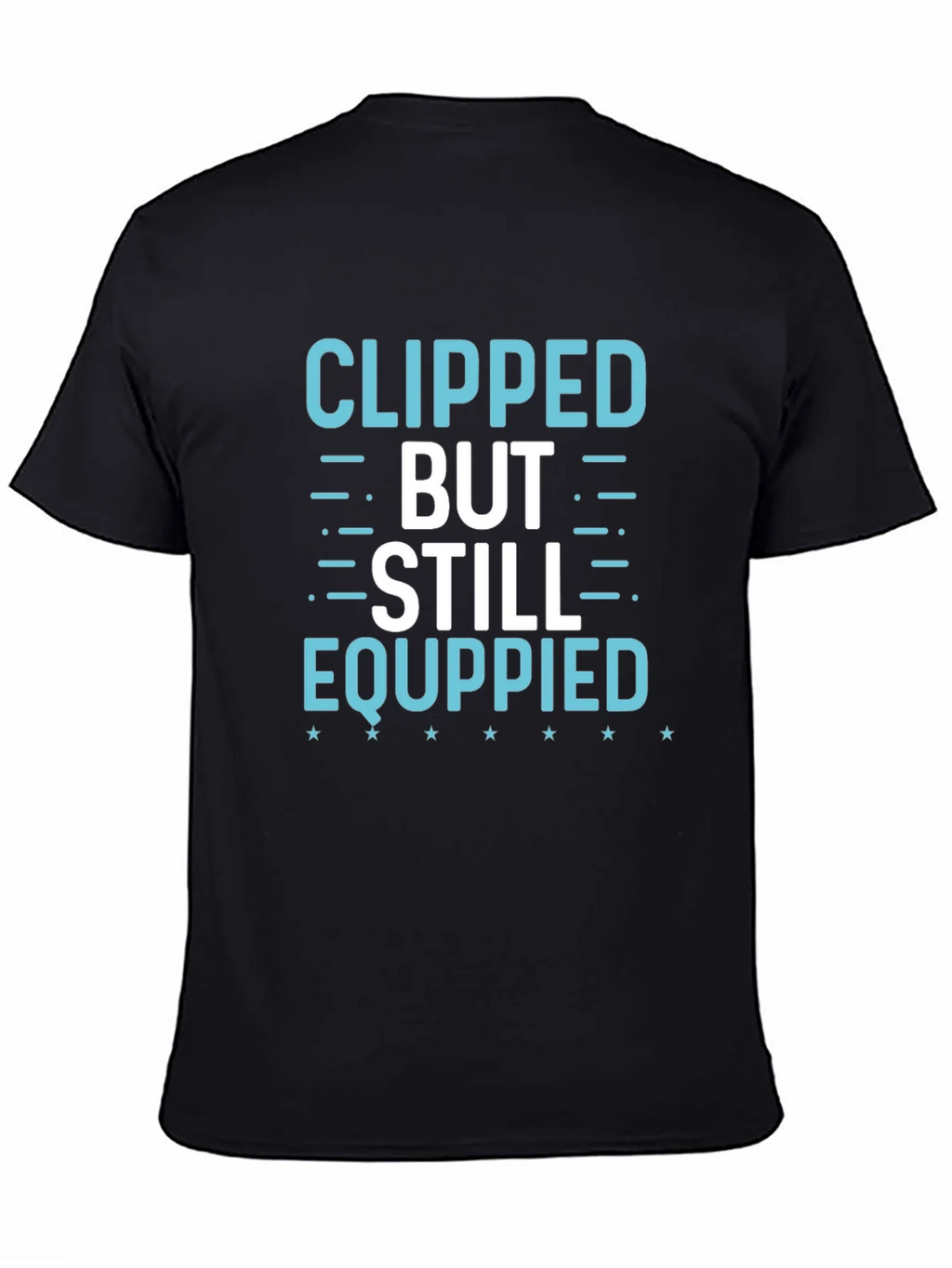 Clipped But Still Equippied Black Graphic Tee product image 4