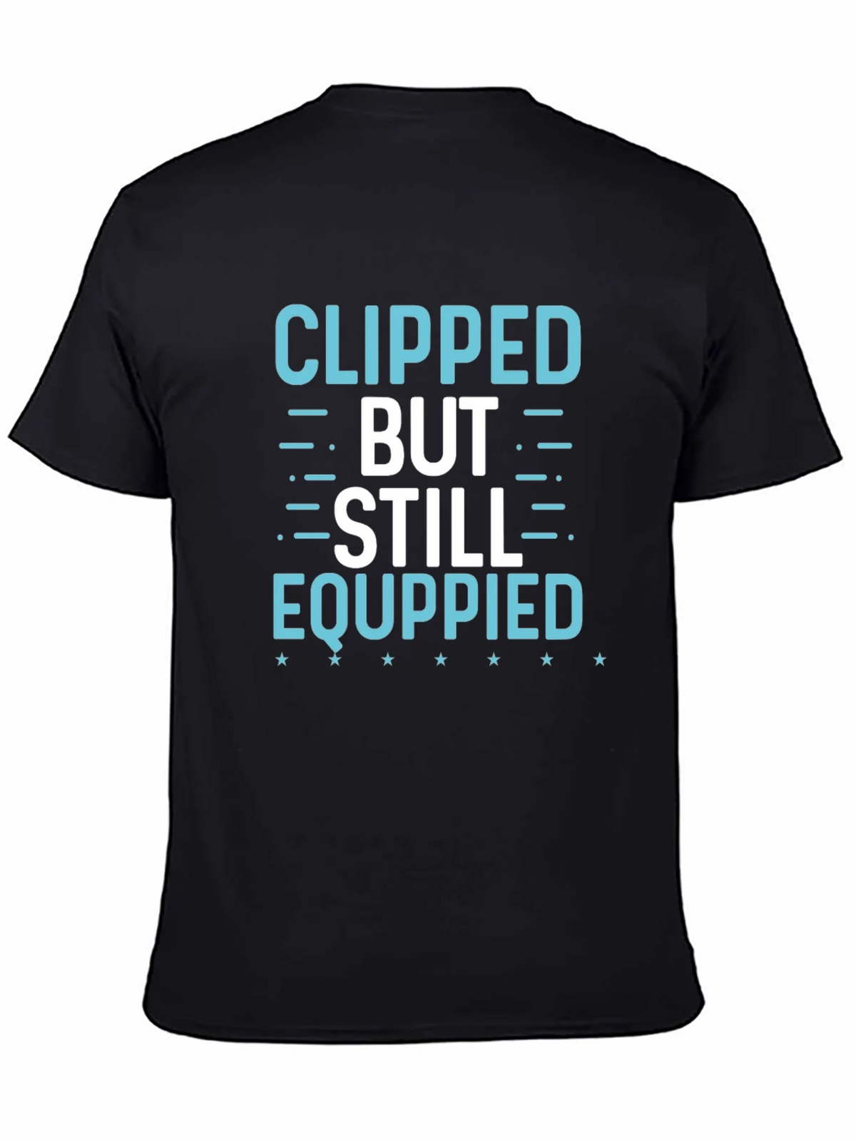 Clipped But Still Equippied Black Graphic Tee product image 4
