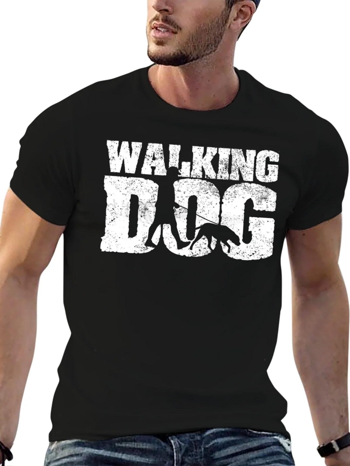 Walking Dog T-Shirt - Black Graphic Tee product image 6