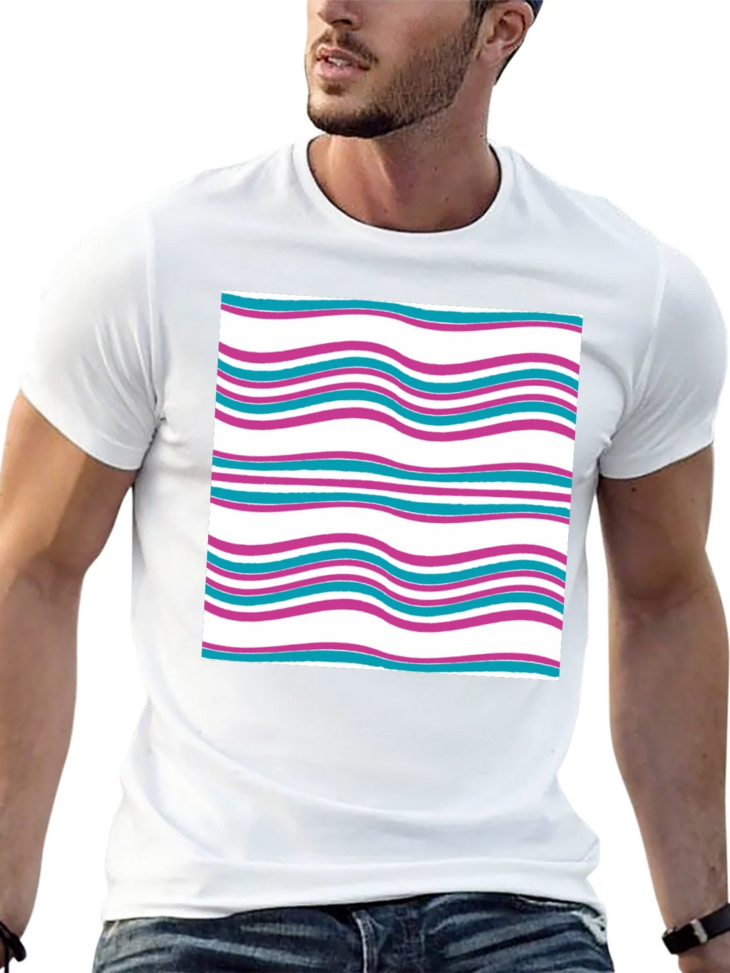 Wavy Line Pattern Tee - Casual Comfort product image 12