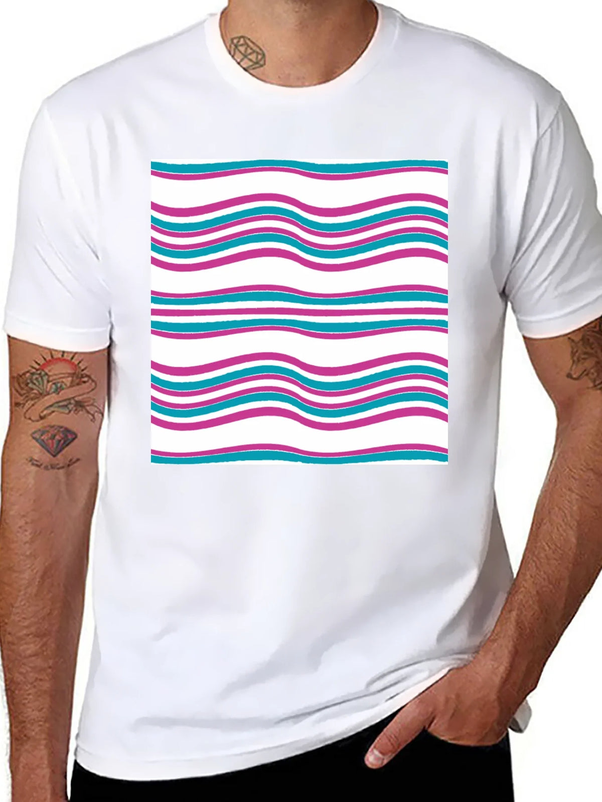 Wavy Line Pattern Tee - Casual Comfort product image 7