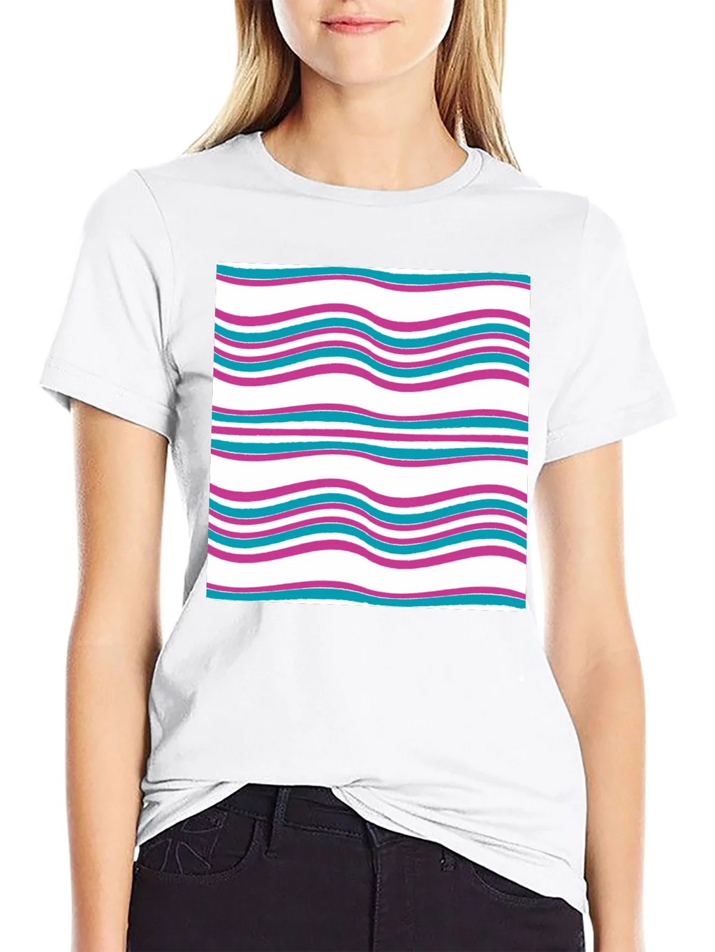 Wavy Line Pattern Tee - Casual Comfort product image 8