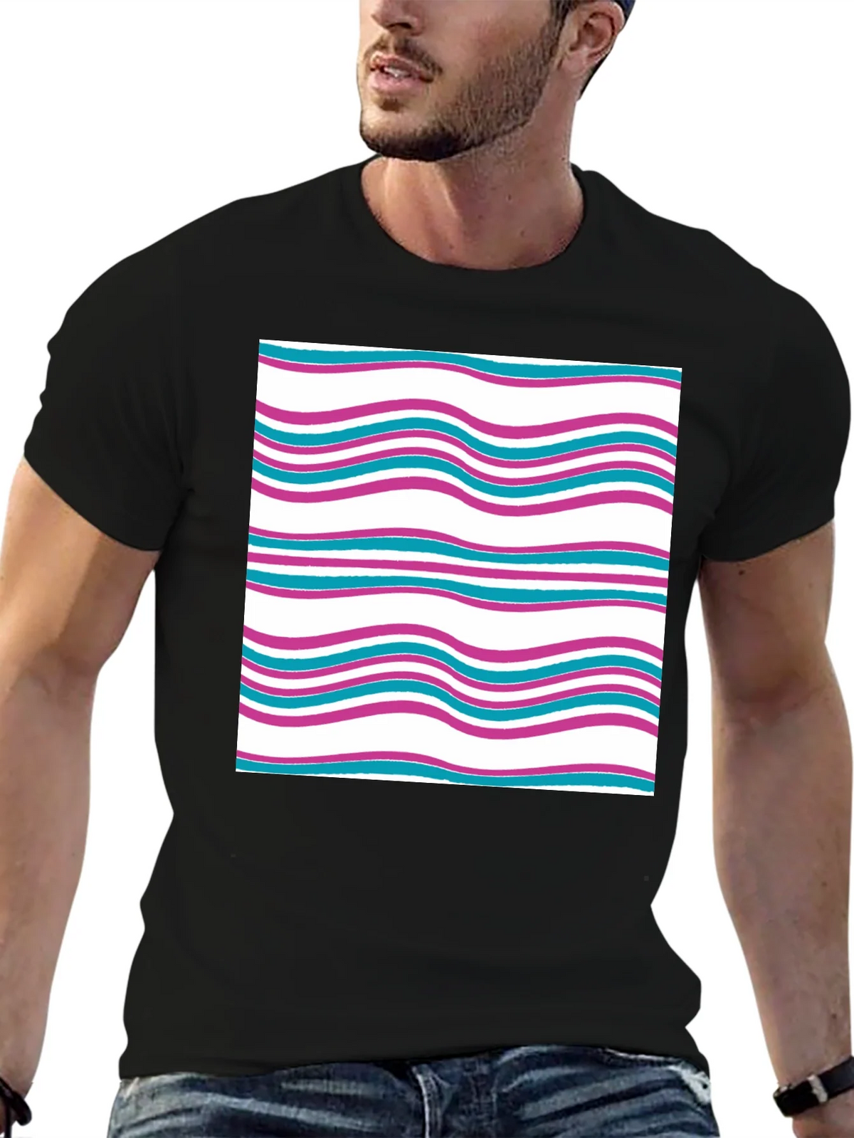 Wavy Line Pattern Tee - Casual Comfort product image 6
