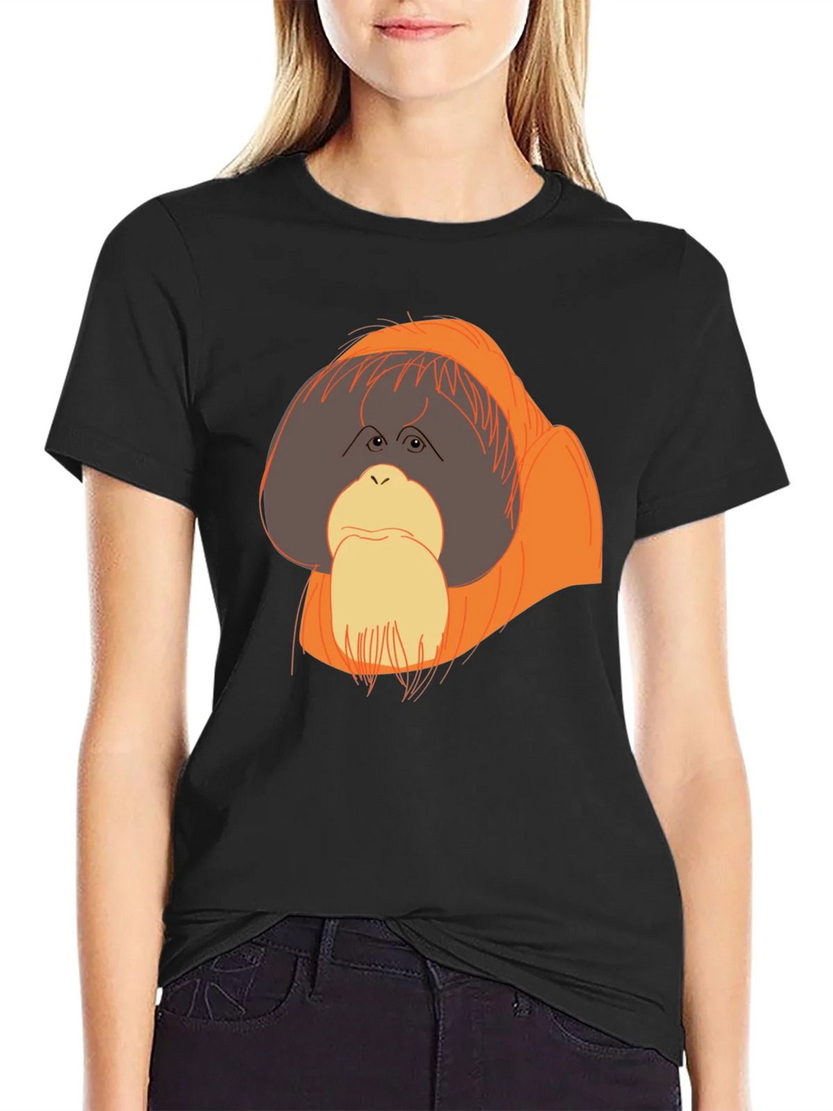 Orangutan Graphic T-Shirt - Black Crew Neck Tee product image 2