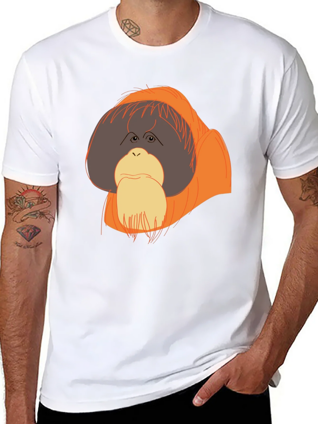 Orangutan Graphic T-Shirt - Black Crew Neck Tee product image 7