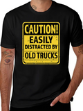 Caution Easily Distracted by Old Trucks T-Shirt product image 1