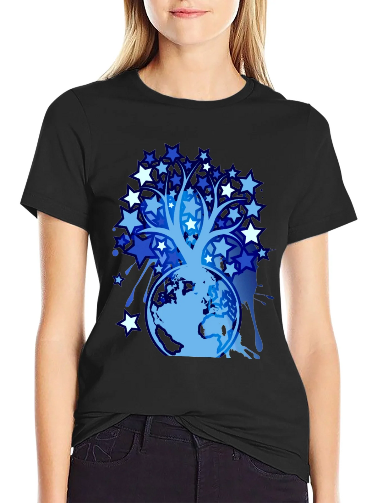 Star Tree Globe Graphic T-Shirt product image 2