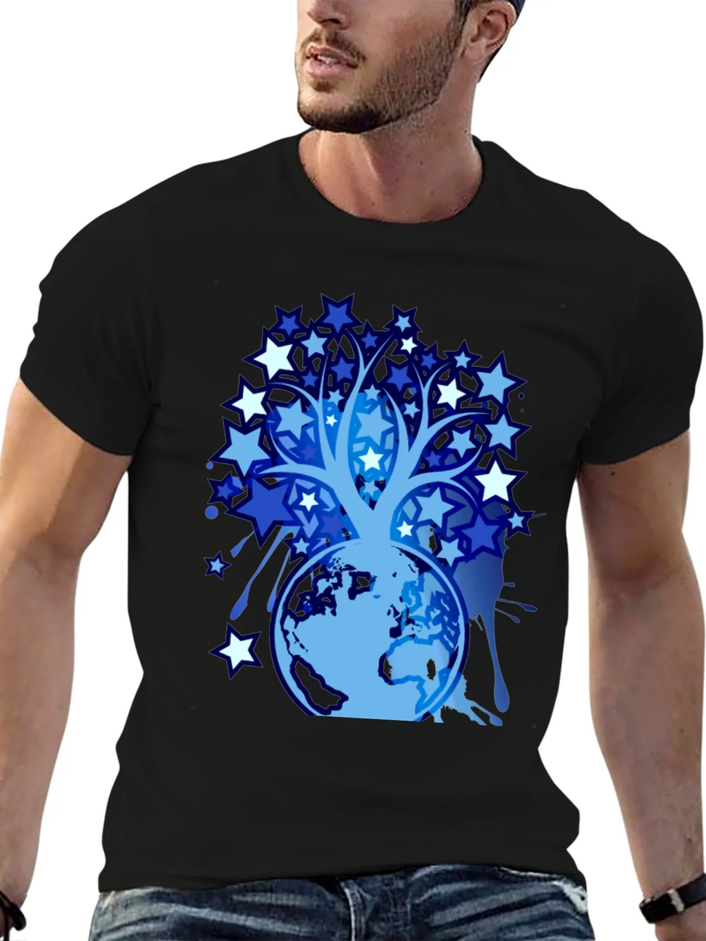 Star Tree Globe Graphic T-Shirt product image 6