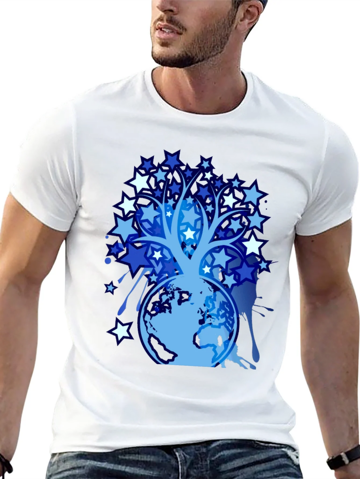 Star Tree Globe Graphic T-Shirt product image 12