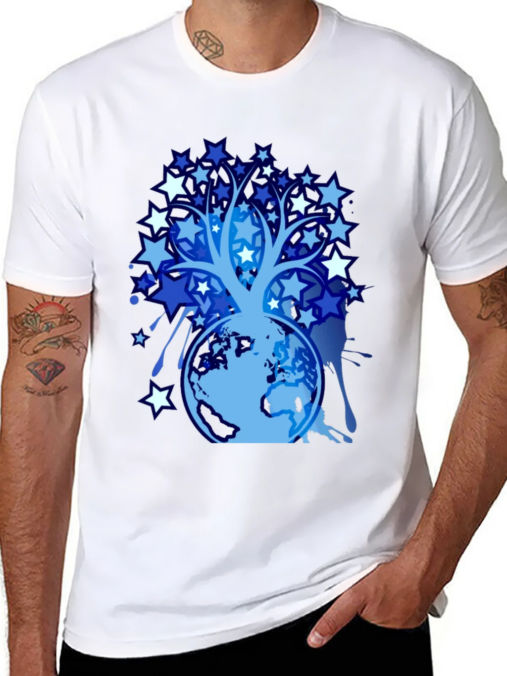 Star Tree Globe Graphic T-Shirt product image 7