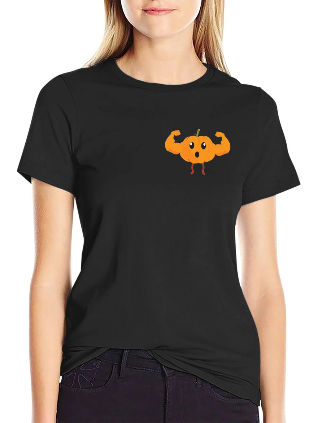 Funny Muscle Pumpkin T-Shirt - Halloween Apparel product image 2