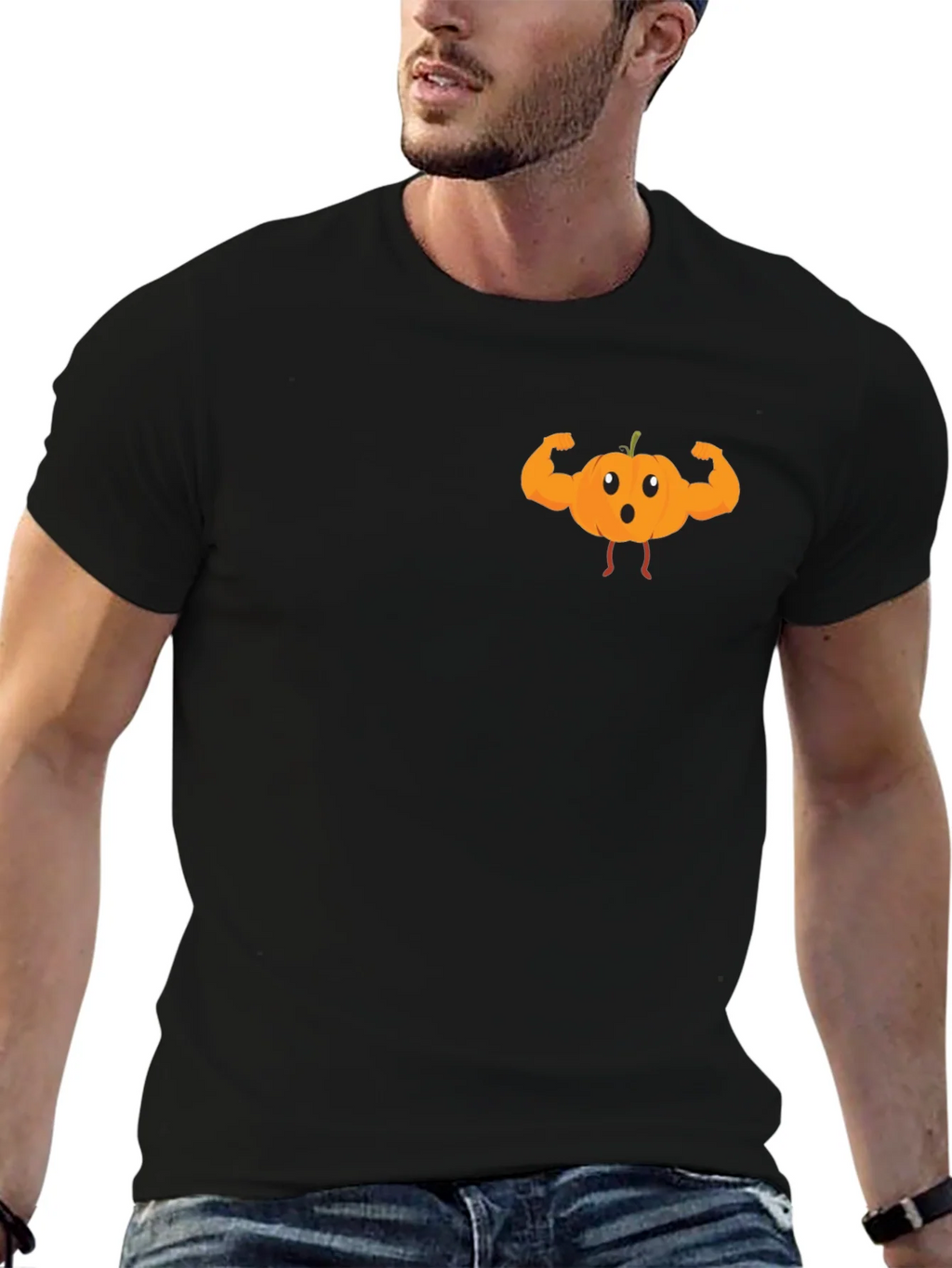 Funny Muscle Pumpkin T-Shirt - Halloween Apparel product image 6