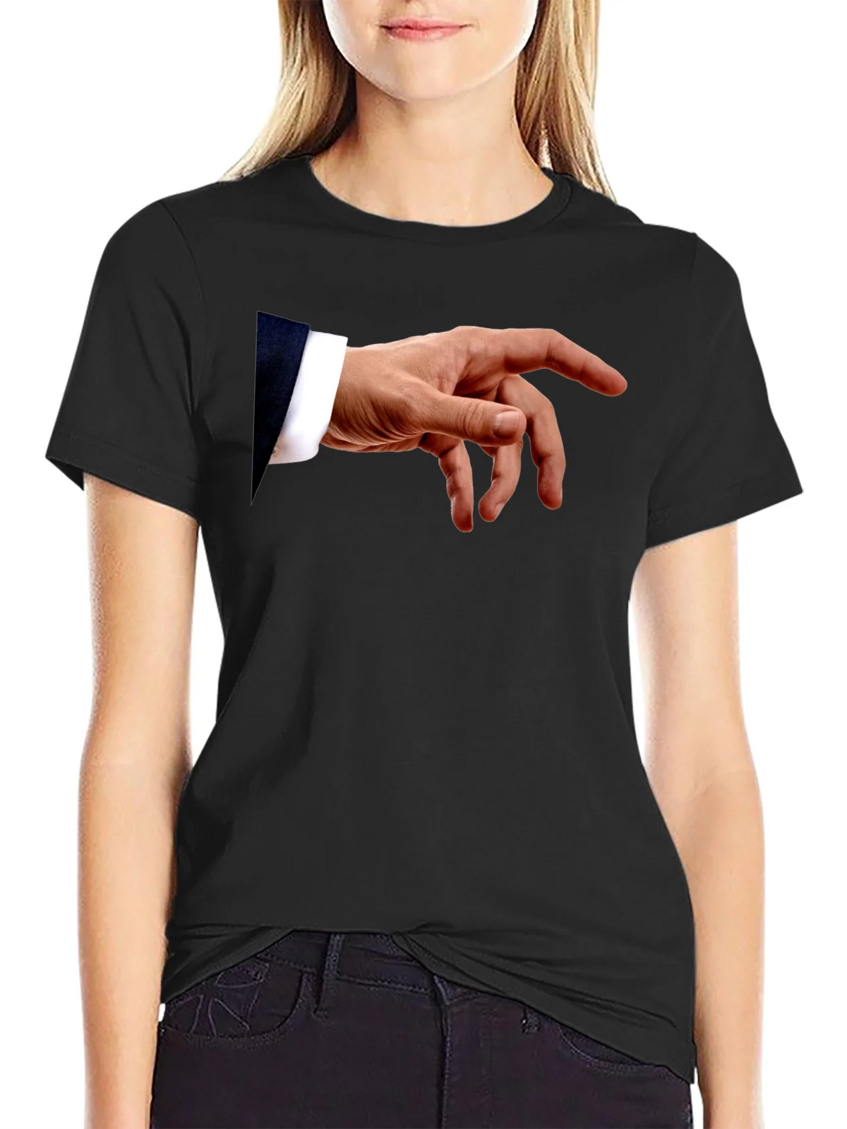 Michelangelos Creation of Adam Hand Graphic T-Shirt product image 2
