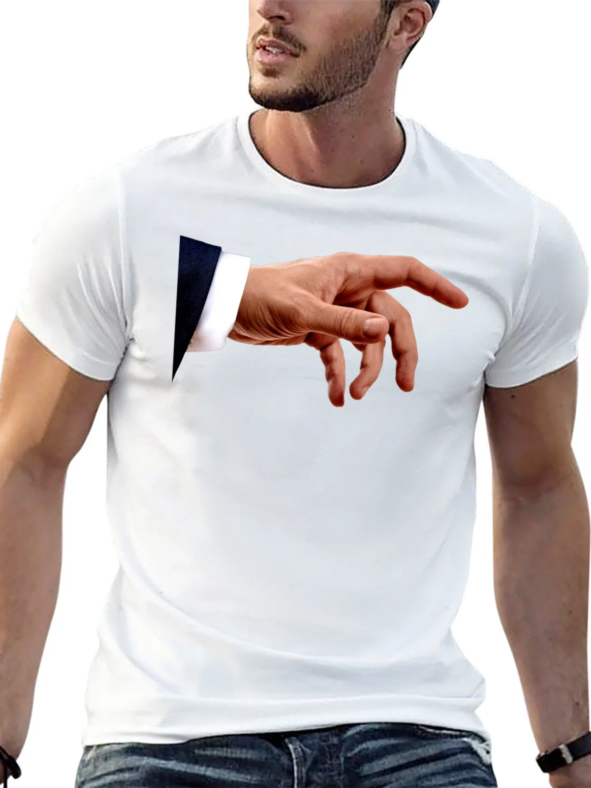 Michelangelos Creation of Adam Hand Graphic T-Shirt product image 12