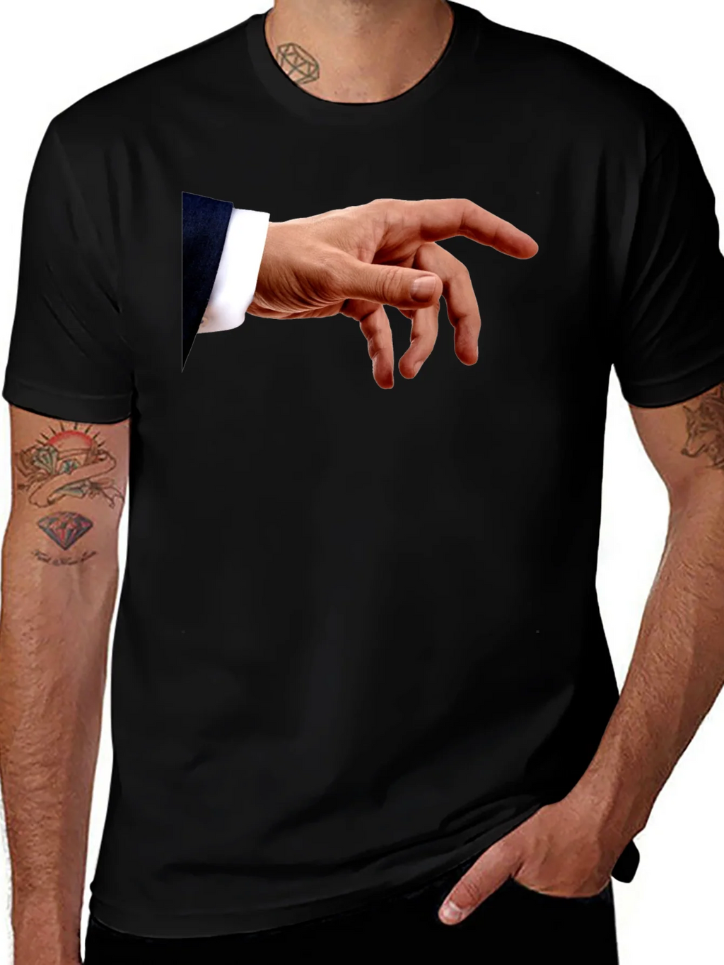 Michelangelos Creation of Adam Hand Graphic T-Shirt product image 1