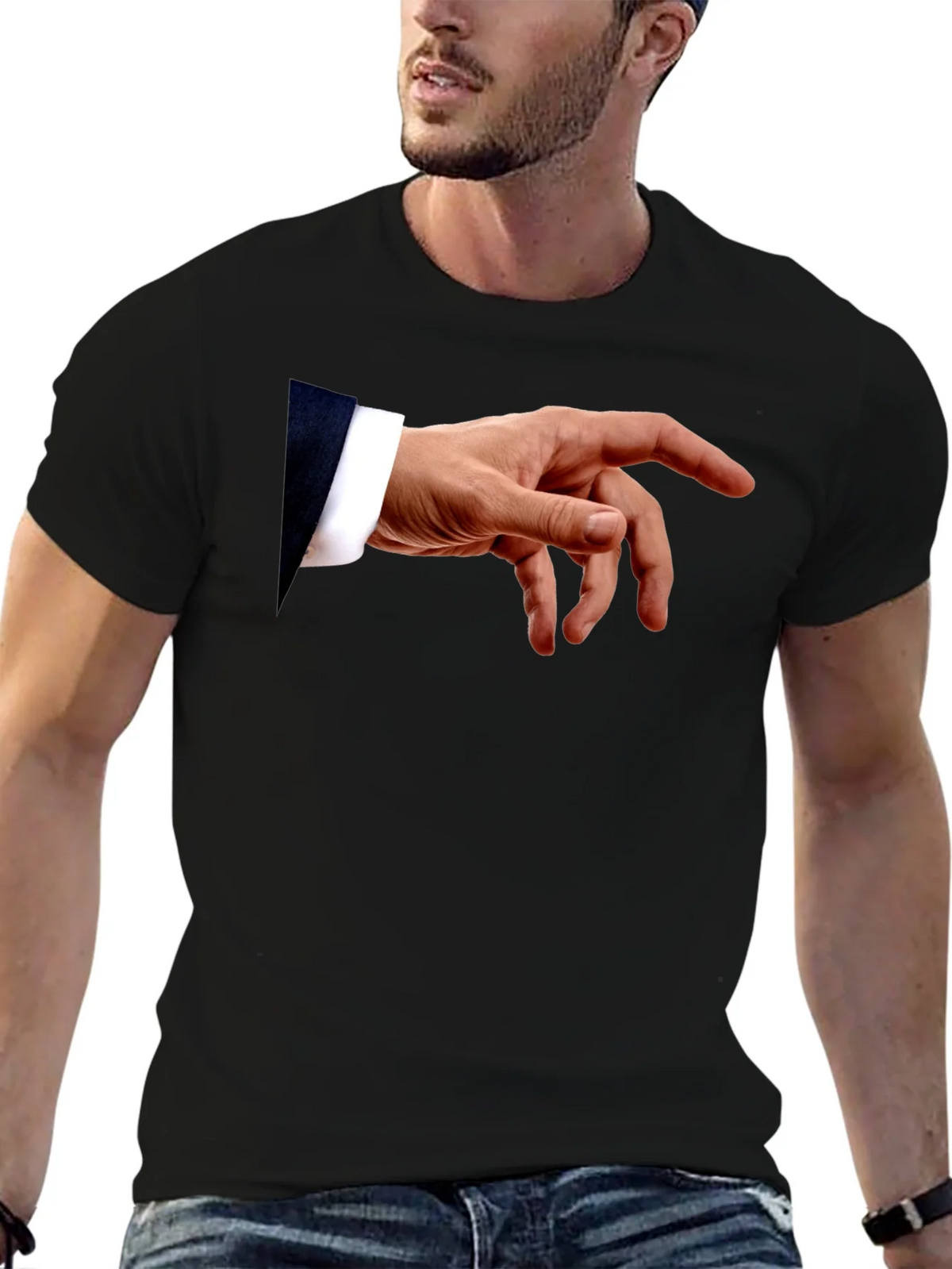 Michelangelos Creation of Adam Hand Graphic T-Shirt product image 6