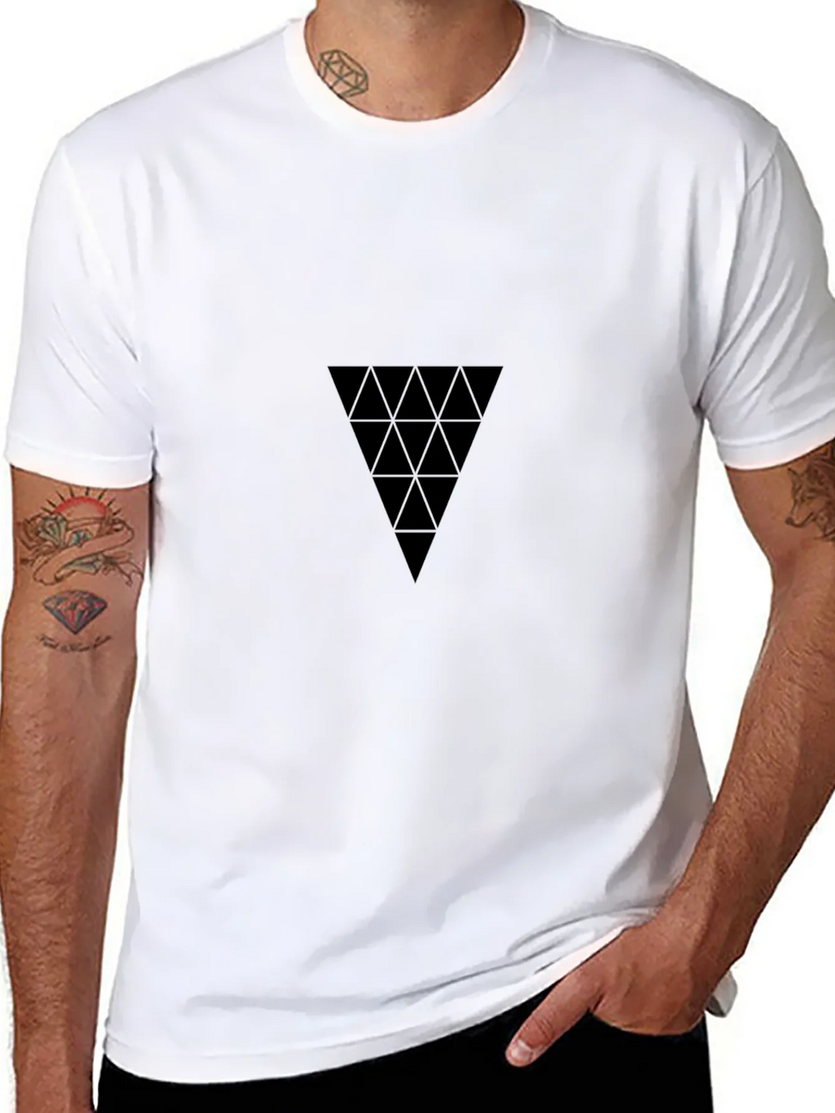 Geometric Triangle Black T-Shirt product image 7