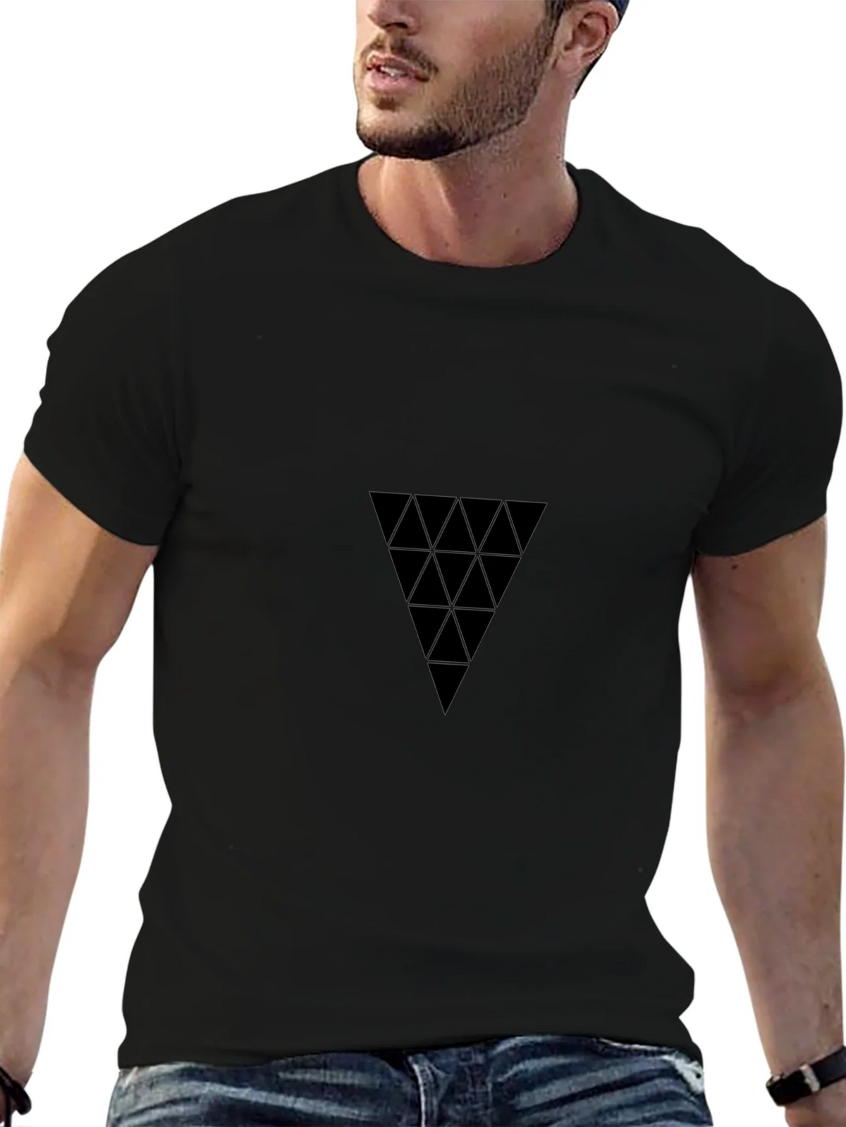 Geometric Triangle Black T-Shirt product image 6