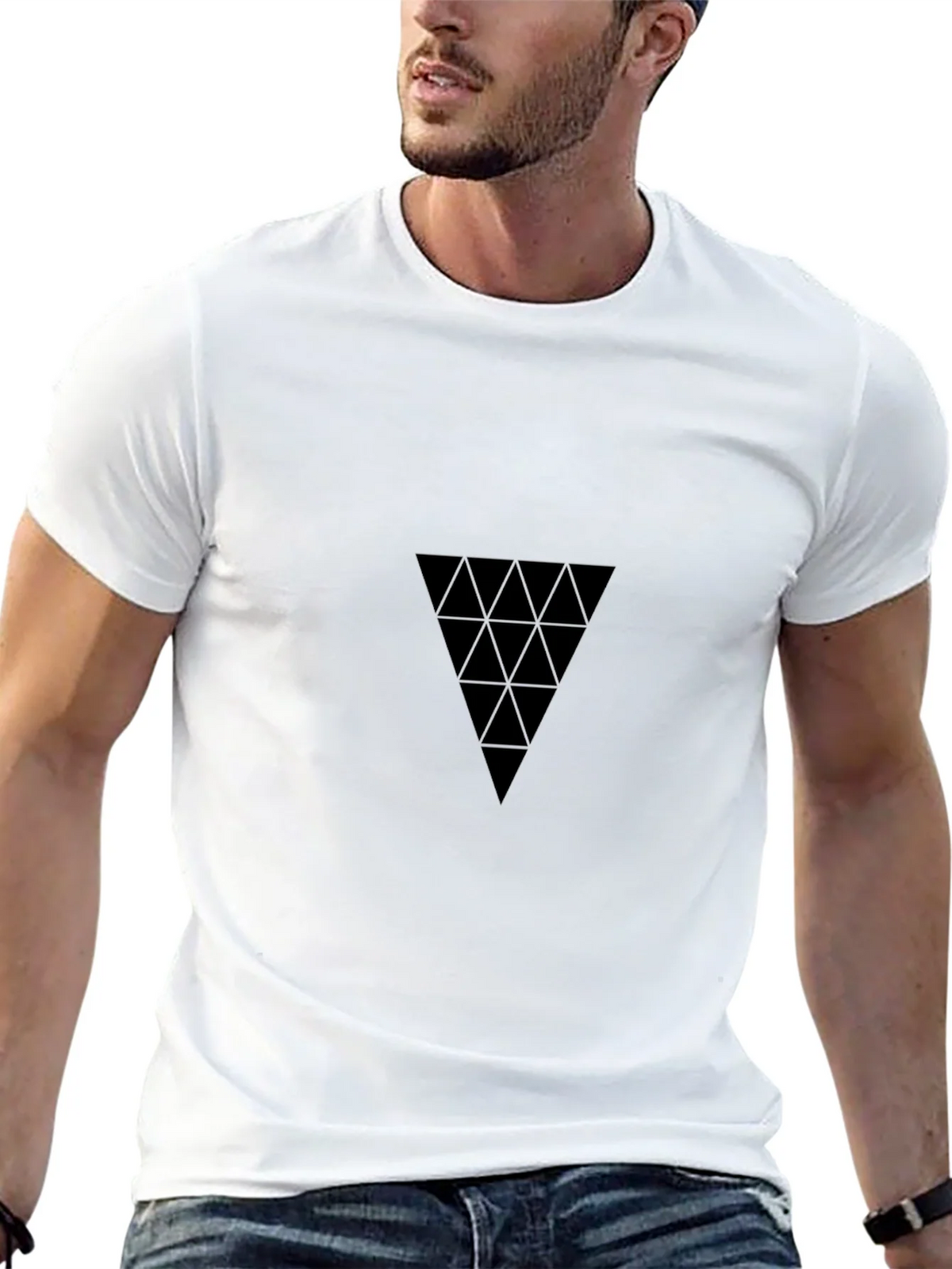 Geometric Triangle Black T-Shirt product image 12