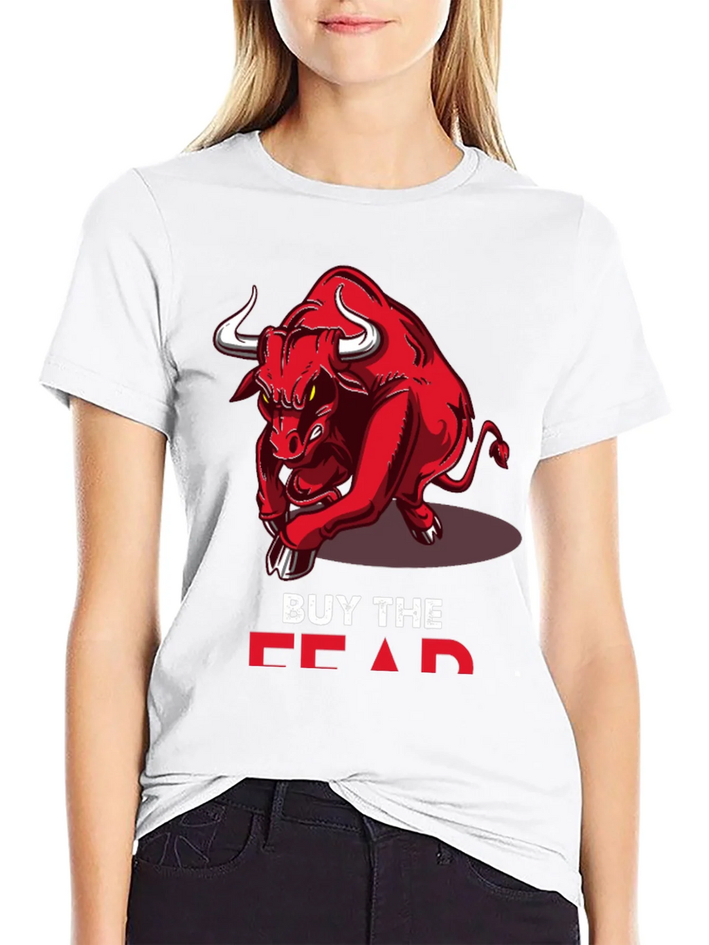 Buy the Fear Red Bull Black T-Shirt product image 8