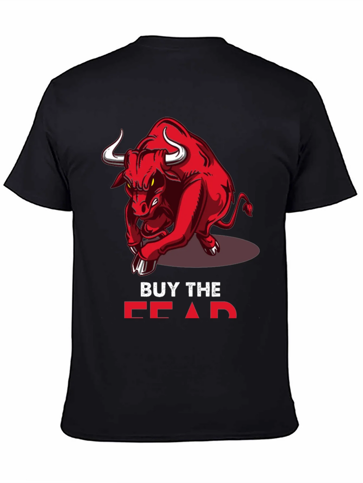 Buy the Fear Red Bull Black T-Shirt product image 4