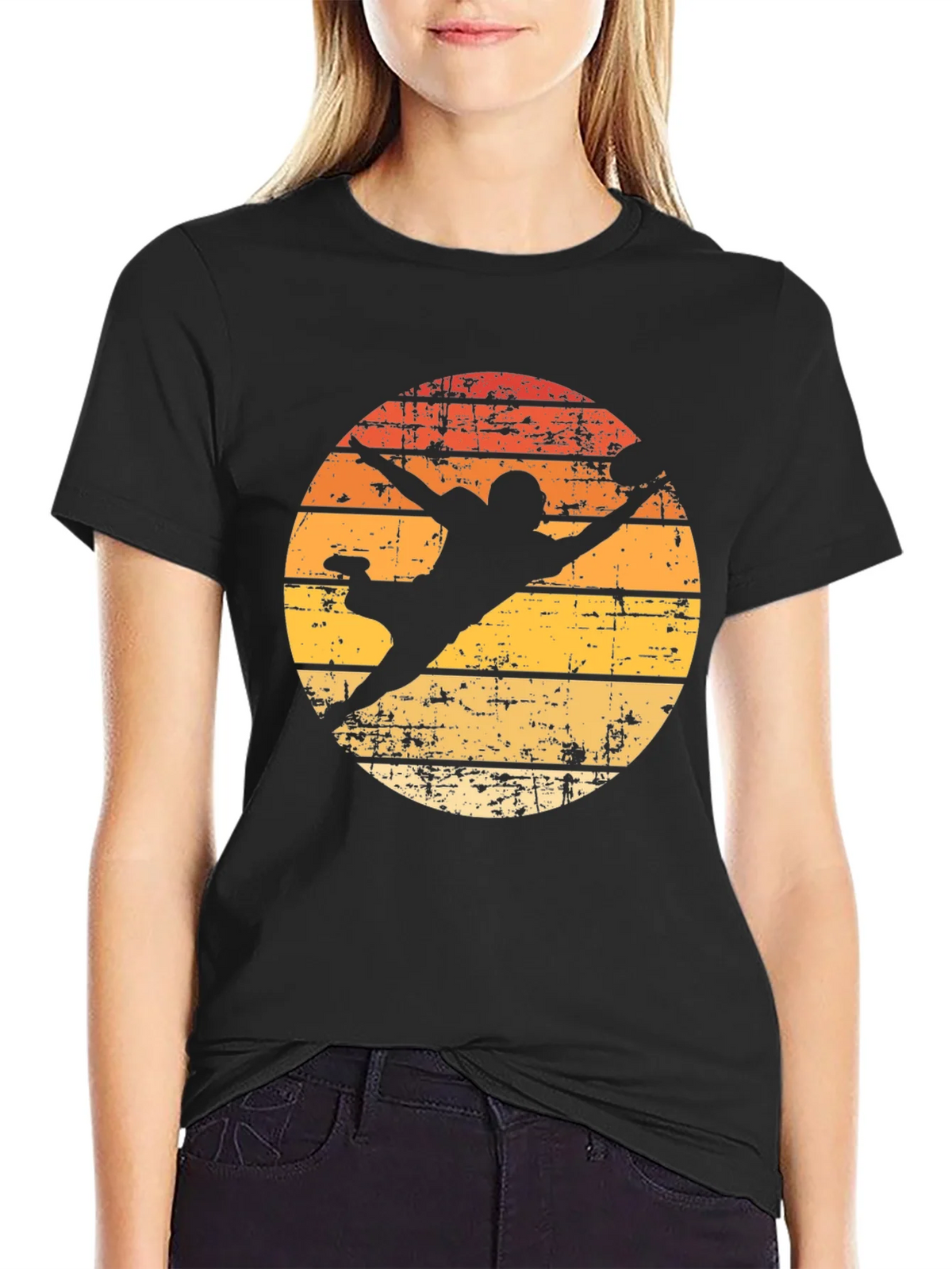 Retro Football Silhouette Graphic T-Shirt product image 2