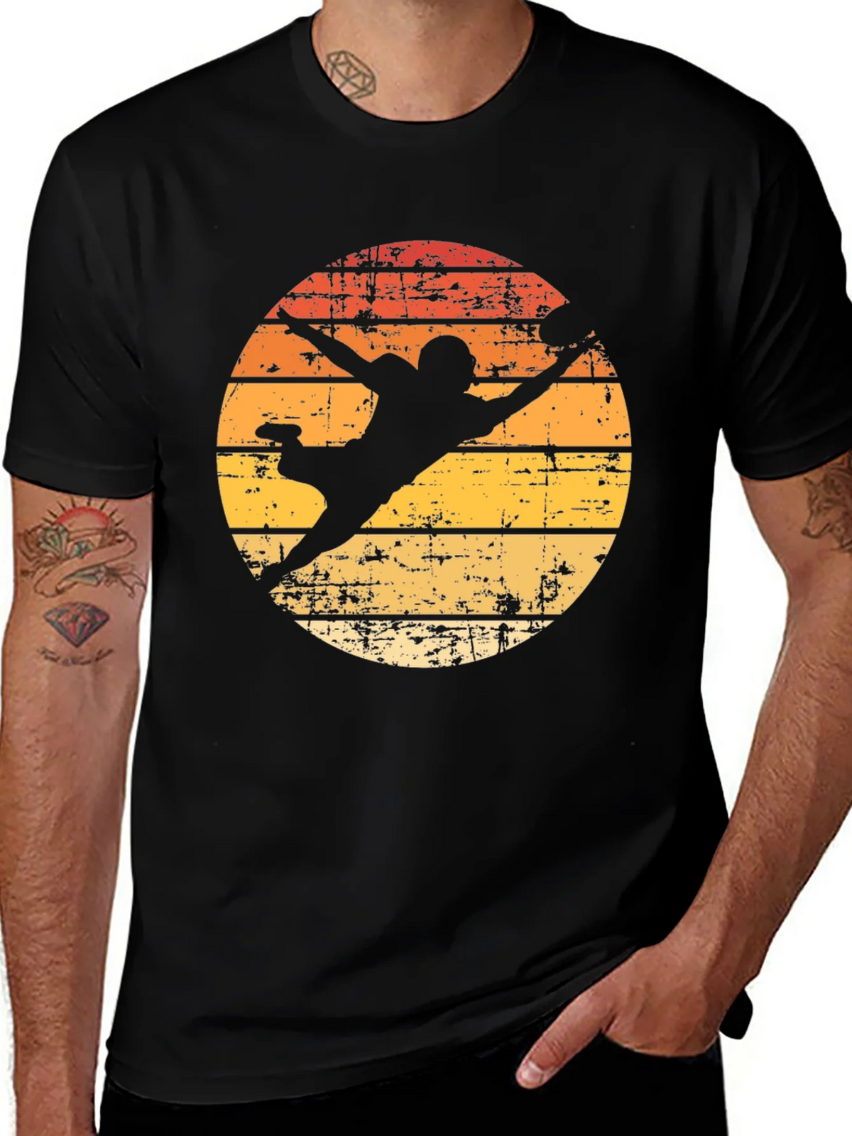 Retro Football Silhouette Graphic T-Shirt product image 1