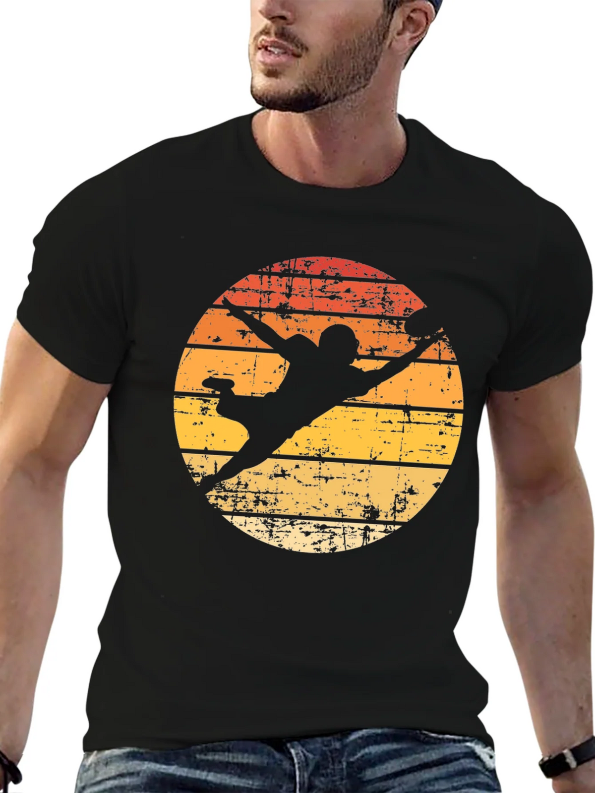Retro Football Silhouette Graphic T-Shirt product image 6