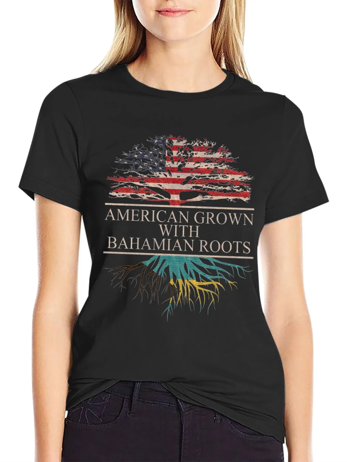 American Grown with Bahamian Roots T-Shirt product image 2