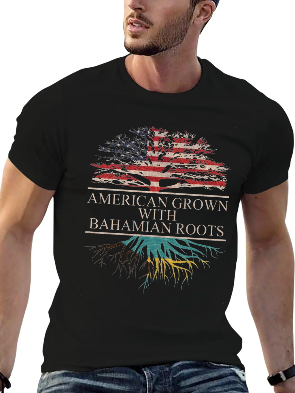 American Grown with Bahamian Roots T-Shirt product image 6